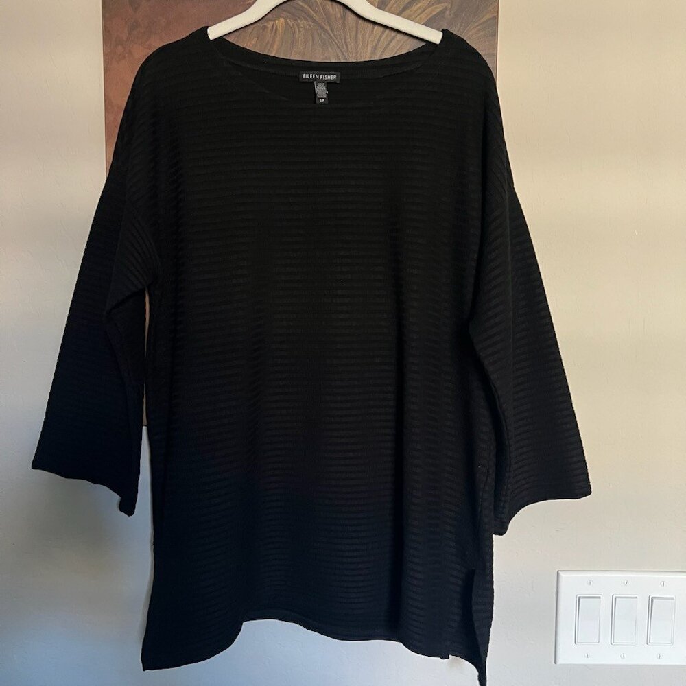 EXC. Cond. EILEEN FISHER Women's Black 90% Tencel 10% Elastane Sweater Size S/P